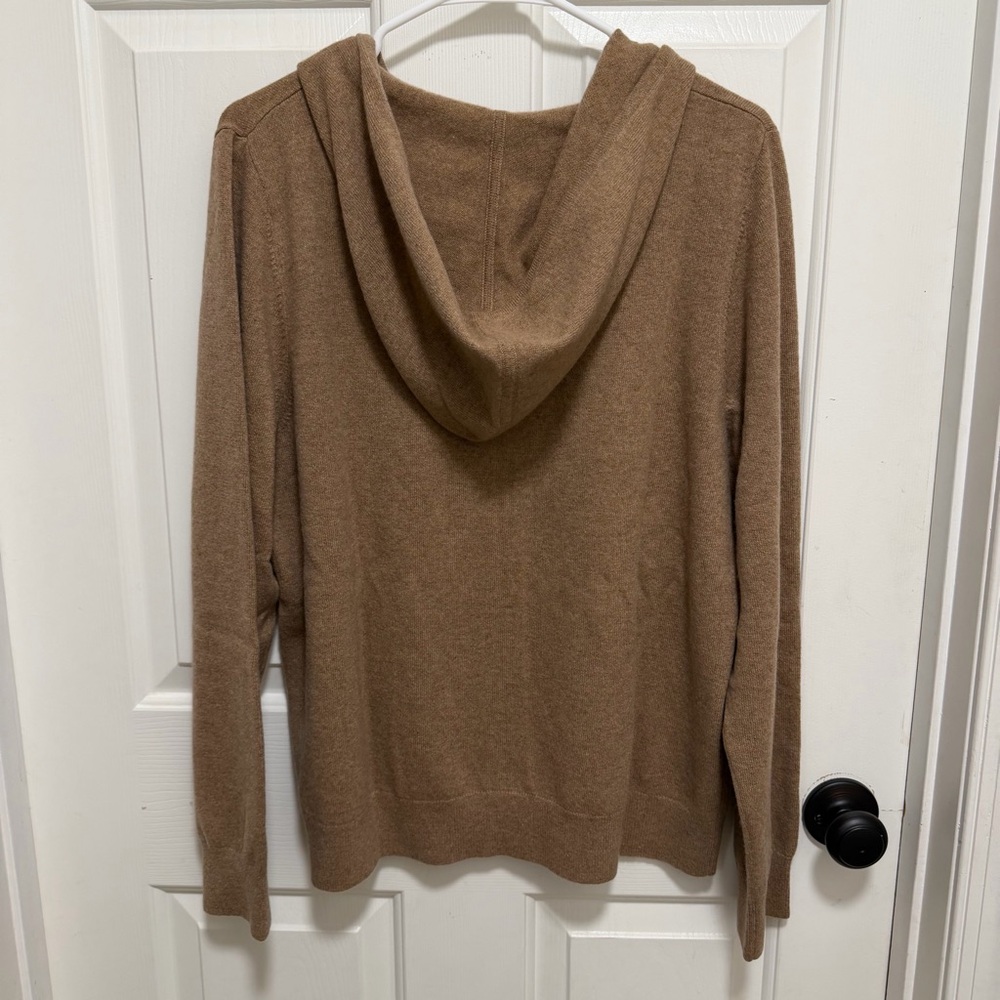 Quince Mongolian Cashmere Full-Zip Hoodie In Teak XL - Picture 3 of 7